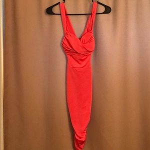 Body Con Cut Out Dress | Coral | Small